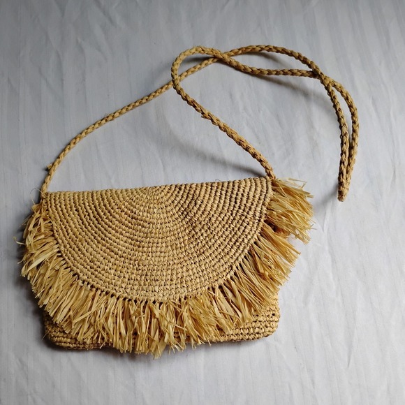 Mar Y Sol Bag Raffia Shoulder Clutch Small Boho Woven Straw Bohemian Handmade - Picture 1 of 15